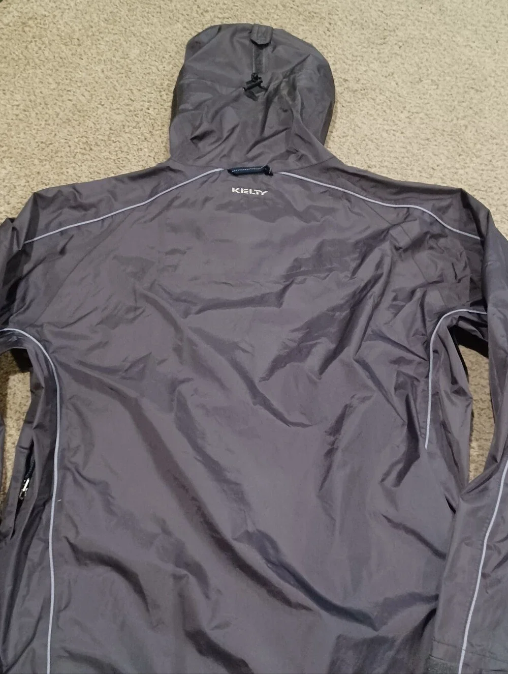 Kelty Full Zip Windbreaker Rain Jacket W/ Vents & Stoe Away Hood Size M